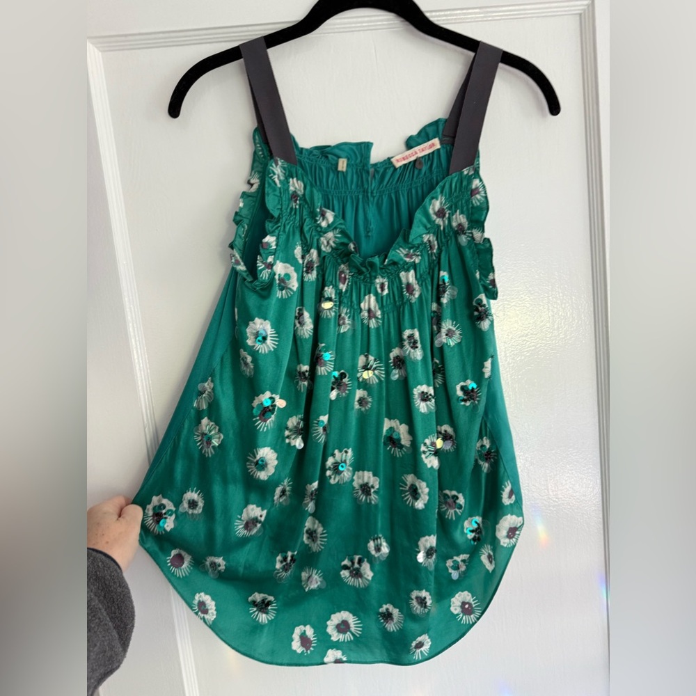 Rebecca Taylor size 6 satin and sequined top